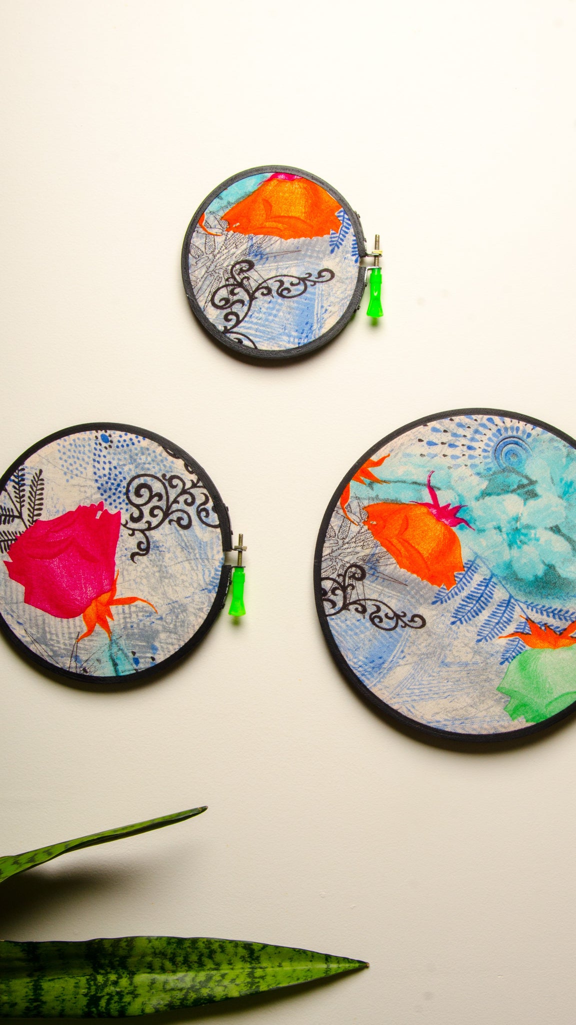 Color Splash Fabric Hoop- Set of 3